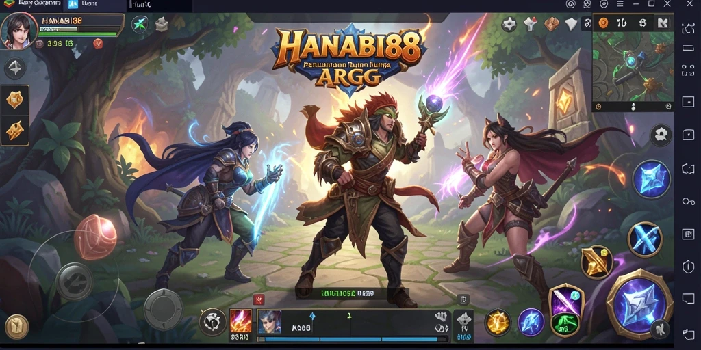 Screenshot gameplay <strong>HANABI88</strong> dengan pertarungan epik dan grafik menawan.
