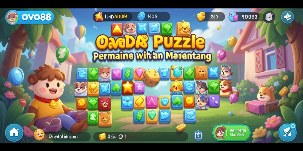Tangkapan layar gameplay OVO88 menampilkan aksi seru dalam menyusun puzzle.