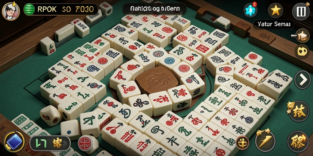 Screenshot permainan Mahjong RPOK yang menampilkan gameplay seru dan menantang.
