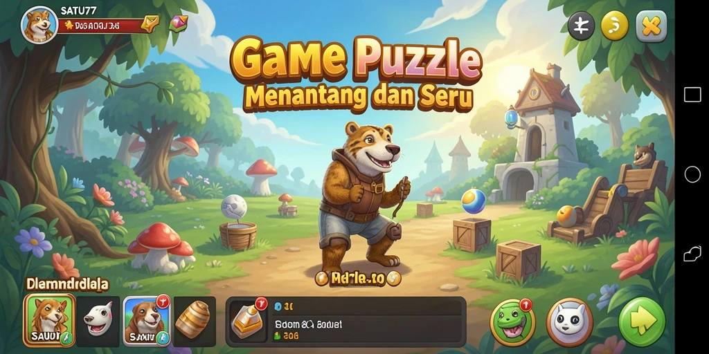 Tampilan gameplay SATU77 yang seru dan penuh tantangan Puzzle.