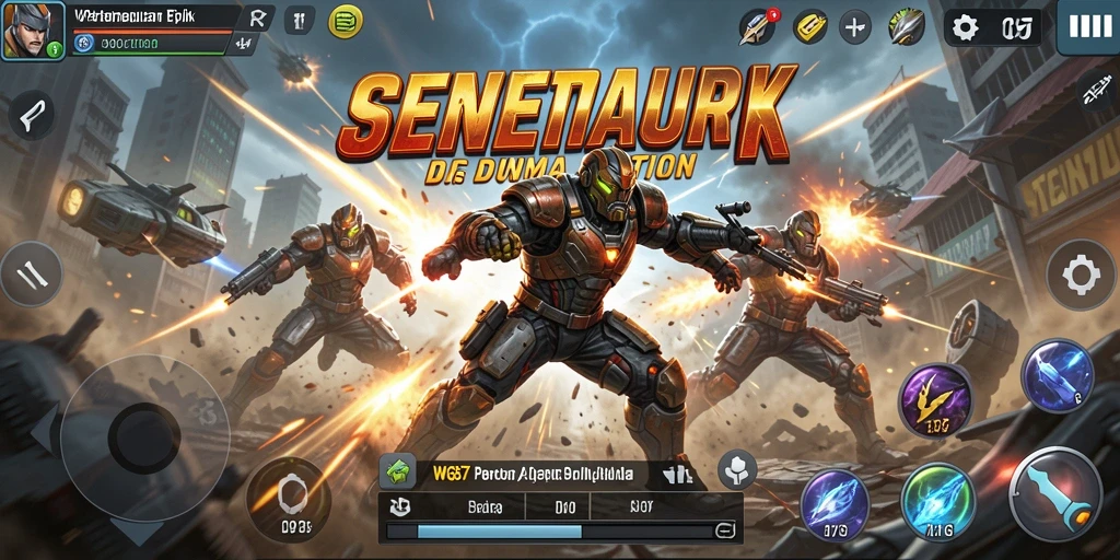 Screenshot utama WG87 menunjukkan aksi intens di arena pertempuran.
